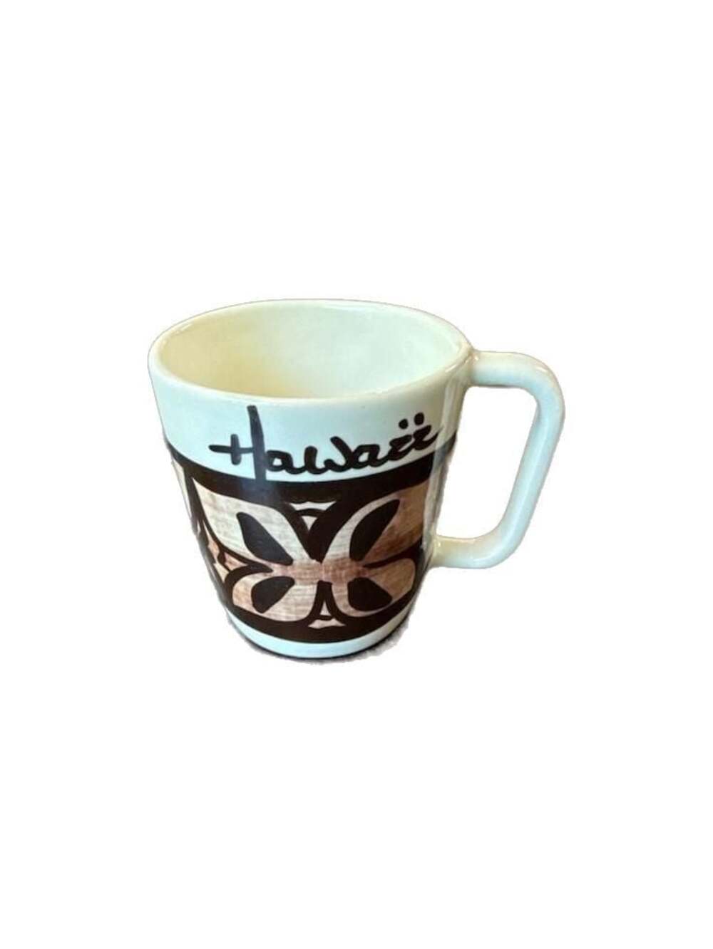 Vintage Pohaku Kiln Hawaii Ceramic Coffee Mug with Tribal Design